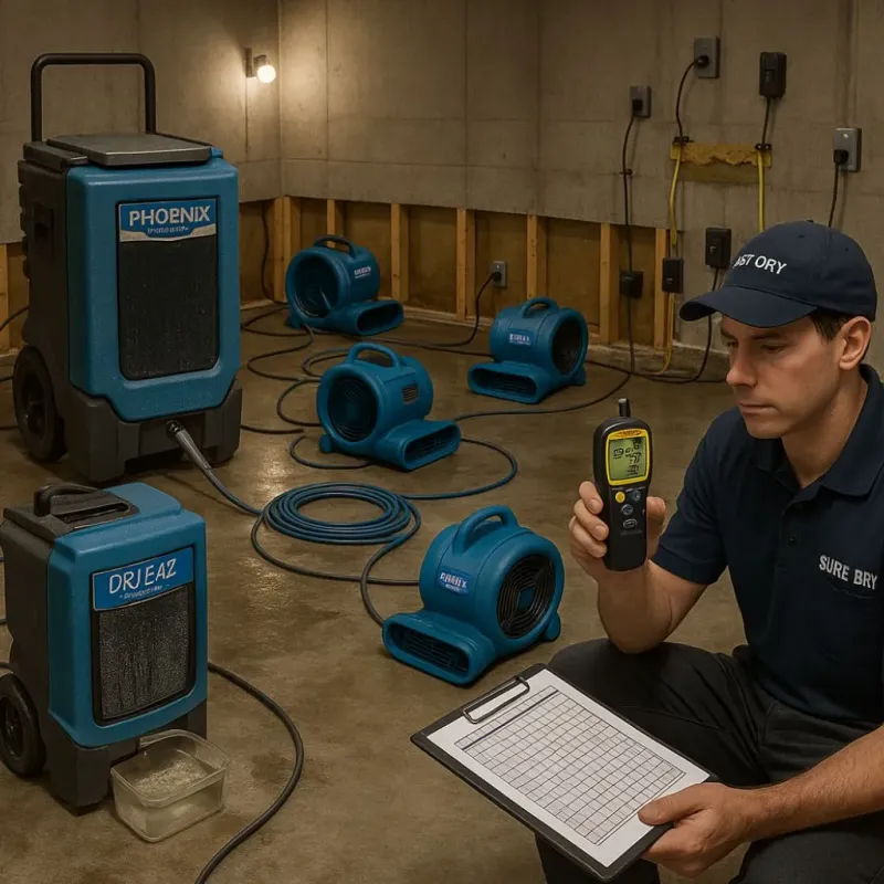 Structural Drying and Dehumidification process in Pawcatuck, CT
